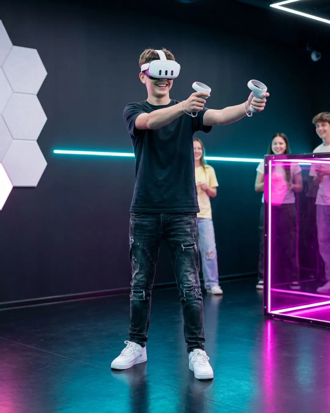Лазертаг VR в клубе VIRTU — командный шутер, геймплей #6